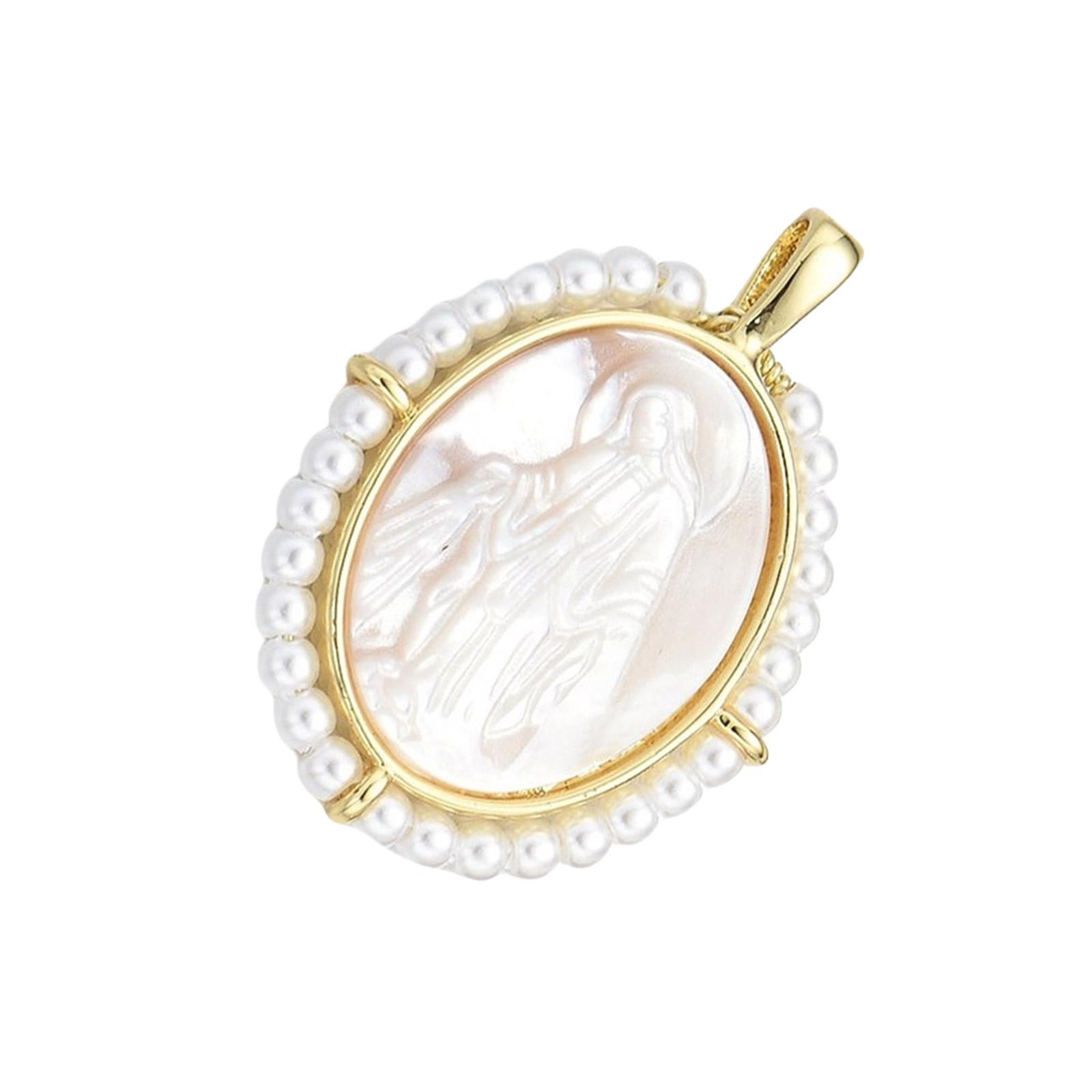 

Multipurpose Vintage Religious Necklace Features Virgin Marys Pendant in Sturdy Brass Materials with 18k Gold Plating A