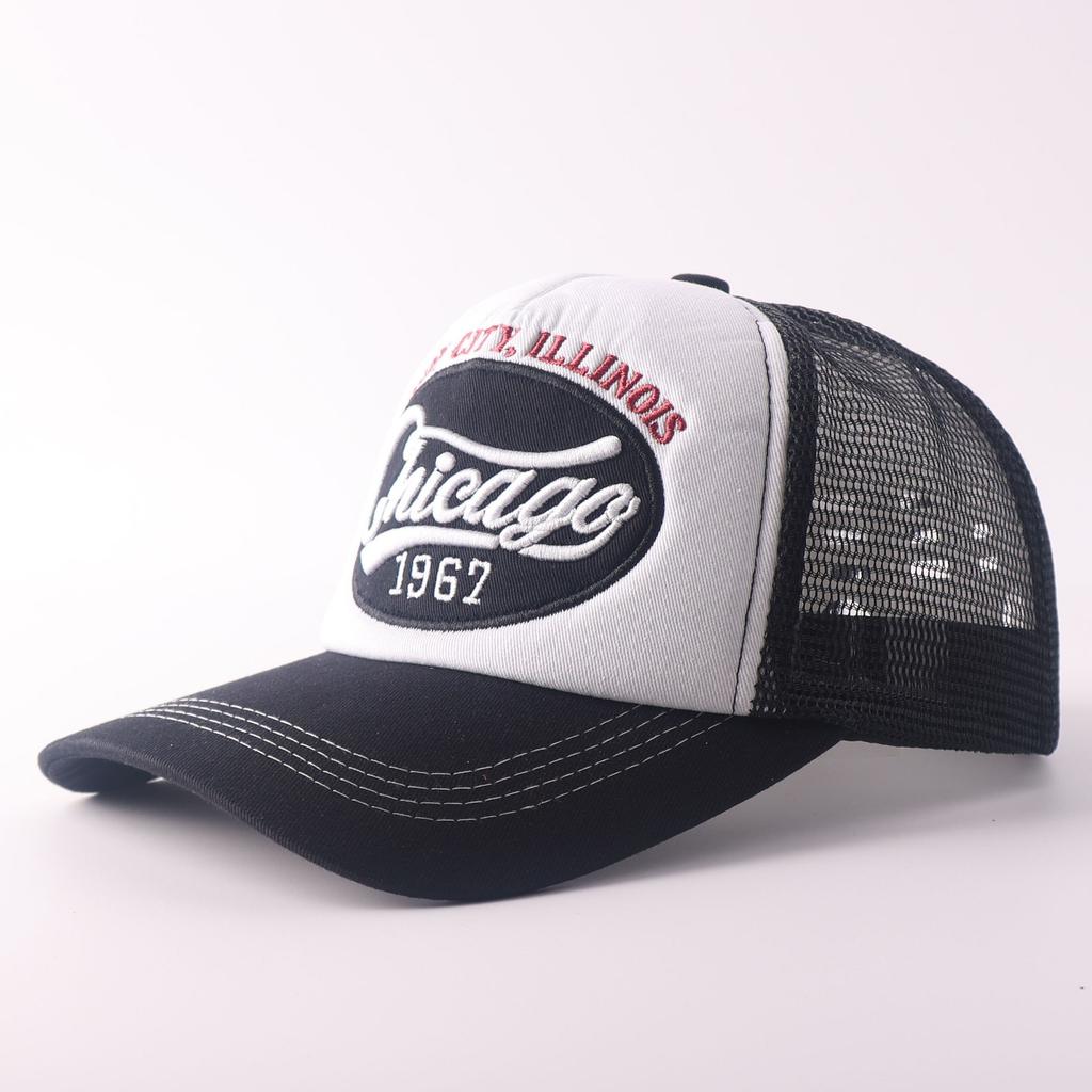 Șapcă de baseball nouă, la modă, europeană și americană, bărbați, broderie personalizată cu litere, șapcă stil camion american, șapcă cu plasă pentru protecție solară în aer liber, șapcă șapcă șapcă