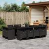 VidaXL 13-piece Garden Dining Set Cushions Black Braided Resin 3277806