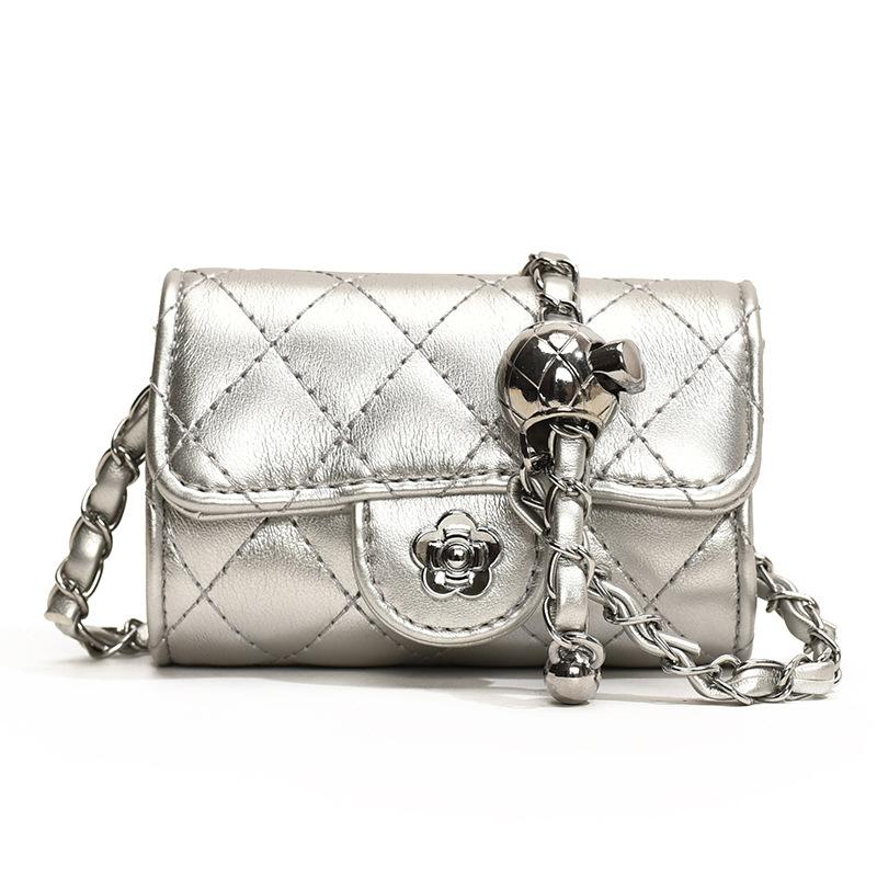 Fahsion Mini Shoulder Bag Chain Strap Korean Version Crossbody Bag Solid Color PU Leather Women's Bag Women