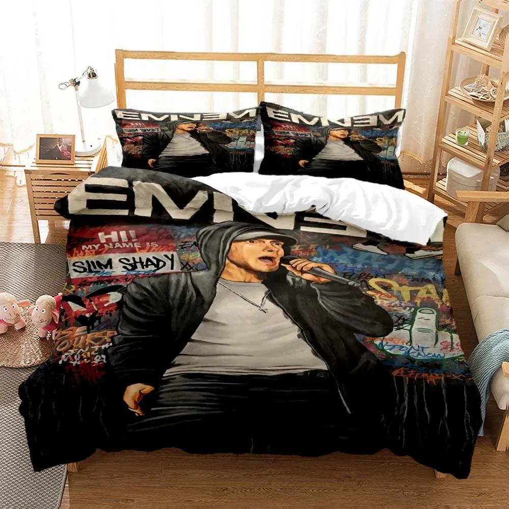 Hip-hop şarkıcısı Eminem Rahat Yorgan Nevresim Takımı Yastık Kılıfı Yatak Takımı Çocuk Odası Dekorasyonu Ev Tekstili