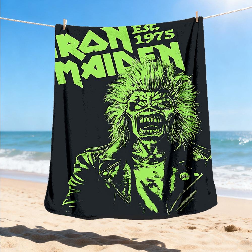 1pc Iron Maiden Outdoor Flannel Blanket Gift For Boys Girls Adults, Family Friends