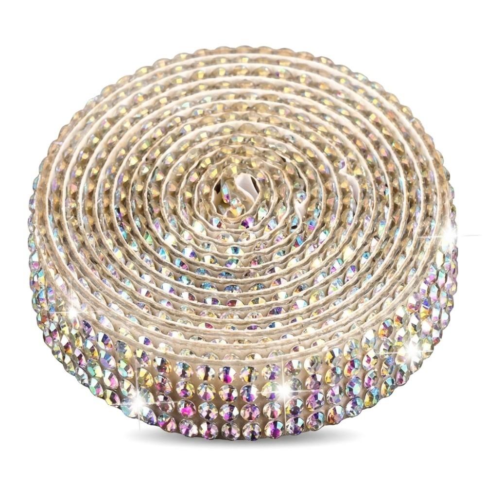 Self Adhesive Rhinestone Strip Shiny Sticker Decal Sticky Back Decorative Trim Craft Decor