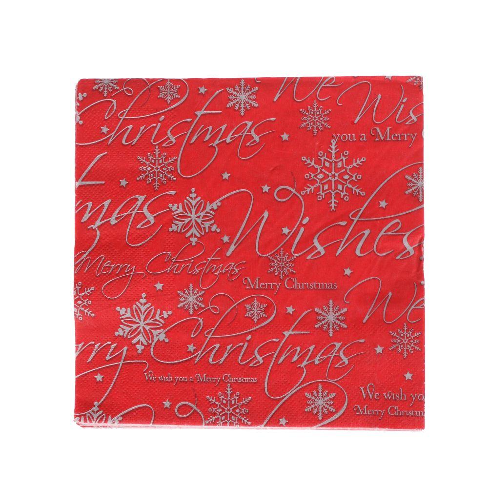 20pcs Home Decorative Santa Claus Cute Christmas Decoration Towel Printing Paper Napkin Serviette