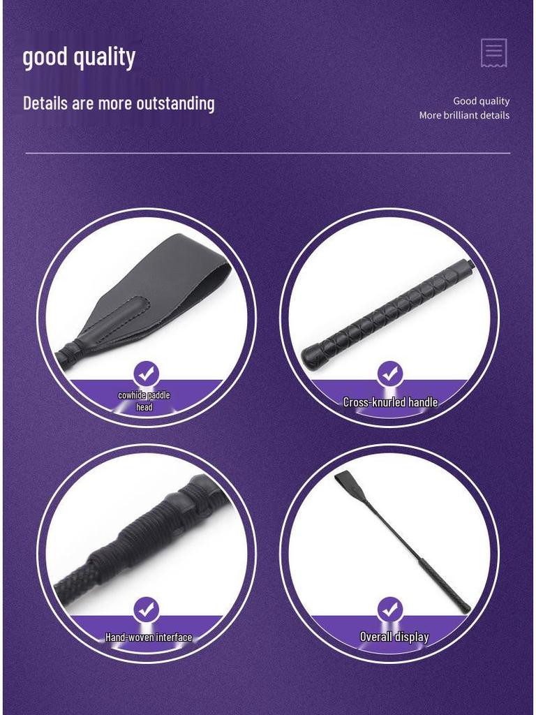 Adult Cowhide and Plastic Short Riding Crop for Men - Alternative Prop Paddle