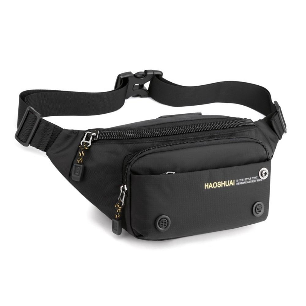 Multi-pocket Sports Fanny Pack Nylon Chest Bag Casual Men Waist Bag  Cycling