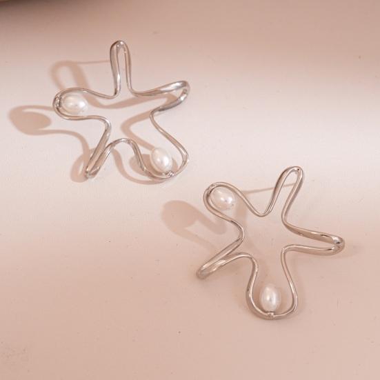 Starfish Ear Studs with Faux Pearls Elegant Stud Earrings Coastal Beach Starfish Earrings for Daily Wear Parties Dates Vacation