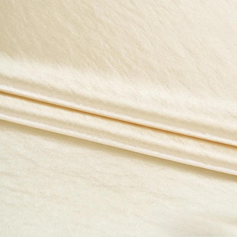 Chinese Style Lustrous Acetic Acid Gold Lustrous Satin Fabric Water Light Satin Natural Pleated Texture Drape Fabric Textile