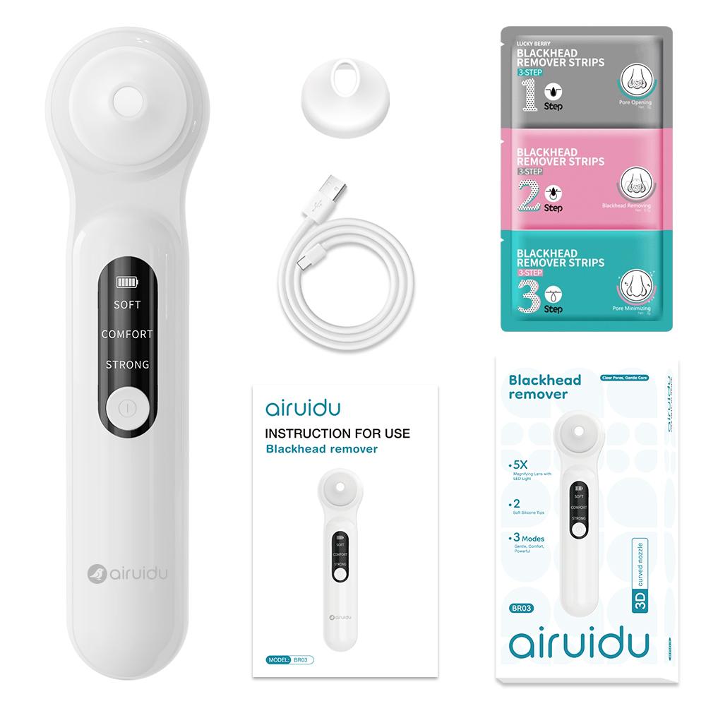 

Portable Blackhead Remover Device with 3 Adjustable Modes 5X Magnifying Lens LED Light Type-C Charge Beauty Tool for Clear Skin белый