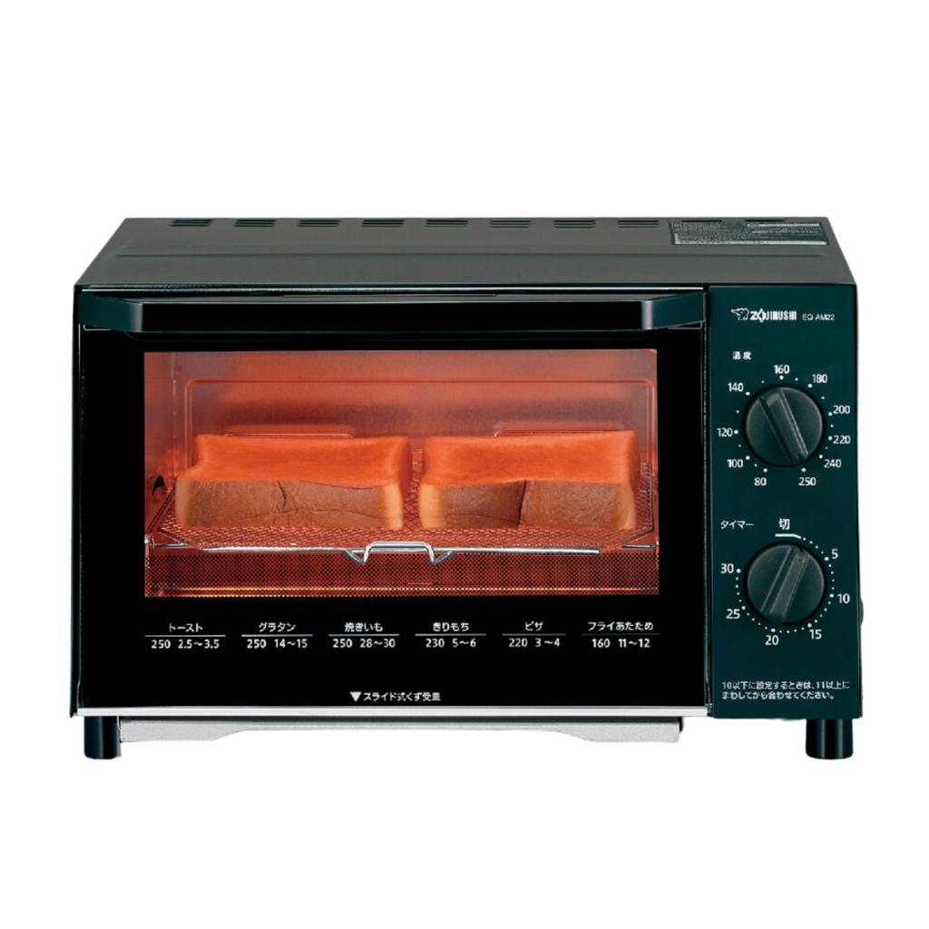 Amazon.co.jp Exclusive Zojirushi Toaster Oven, Kongari Club, Toasts 2 Slices of Bread, Temperature Adjustment, Easy Cleaning, Black, EQ-AM22-BA