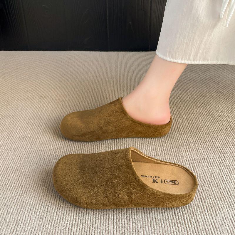 2025 new outer wear thick-soled Boken pedal bag head lazy slippers women's shoes ultra-soft-soled dopamine Japanese dormitory