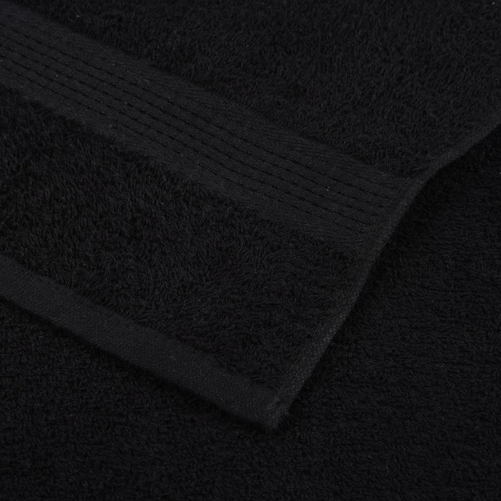 Vidaxl Ręczniki Do Rąk, 4 Szt., Czarne, 50X100 Cm, Bawełna 100%