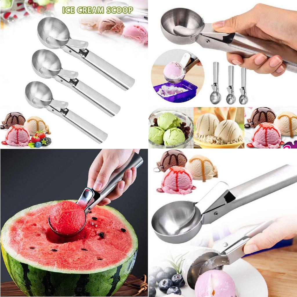 Hochwertiger Eisportionierer aus Edelstahl mit komfortablem Griff und stilvollem Design für müheloses Servieren