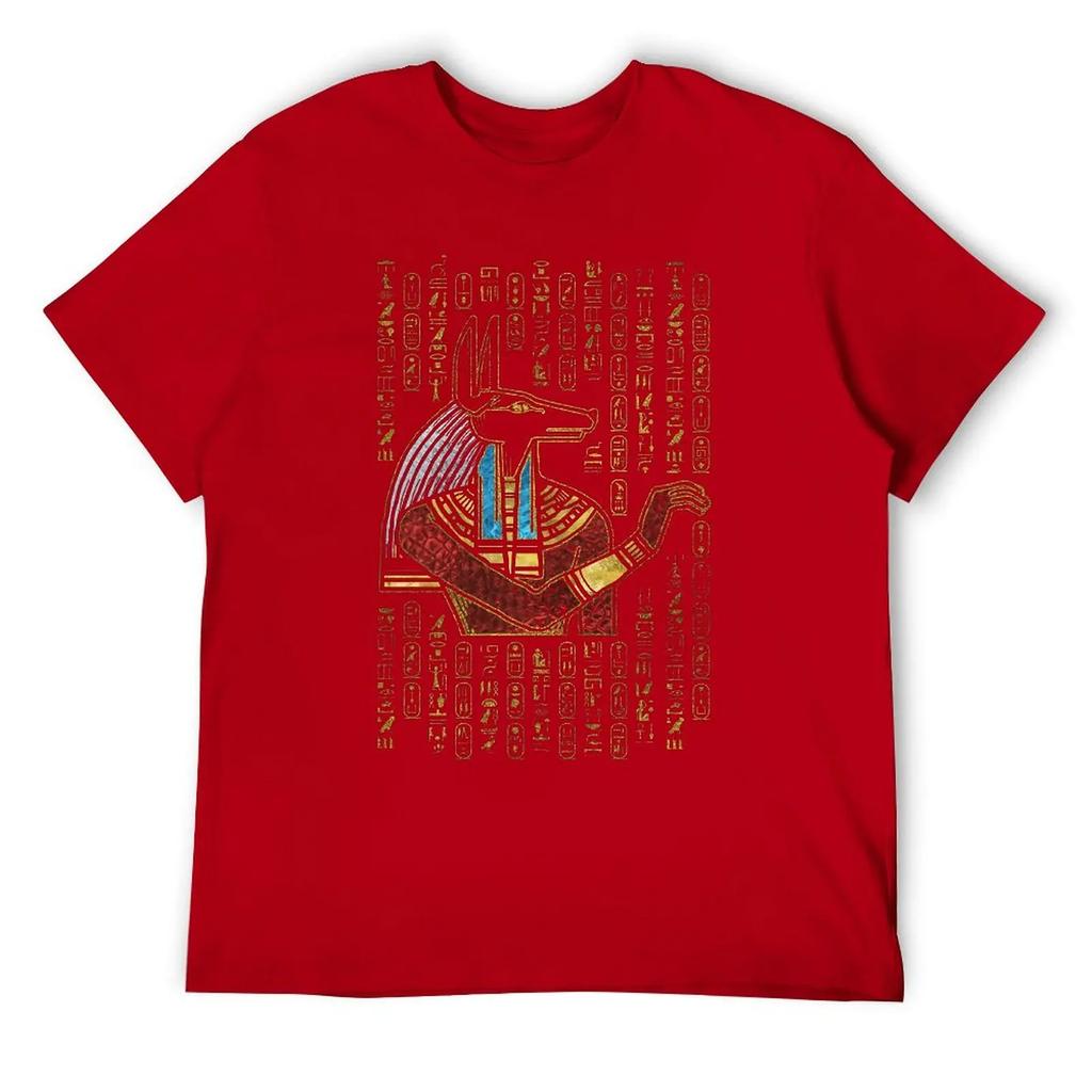 Egyptian Anubis Ornament Classic For Sale T-shirts Funny Graphic T-shirt Crewneck Motion  Nerd Leisure Eur Size