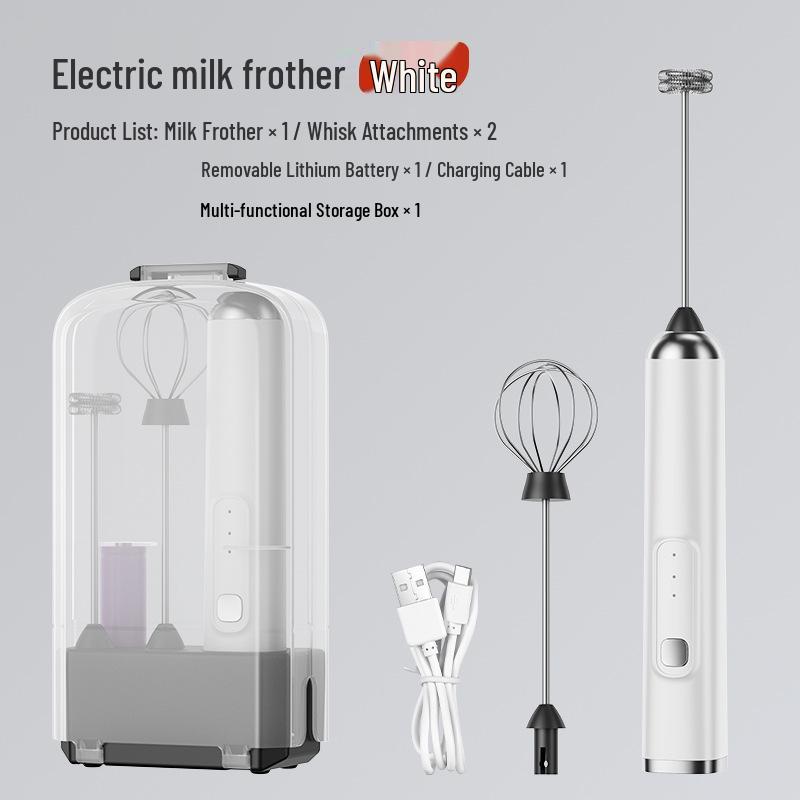 USB Rechargeable Mini Handheld Milk & Egg Frother Frother белый