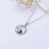 Charm Female Cat Moon Animal Pendant Necklace Vintage Silver Color Wedding  For Women