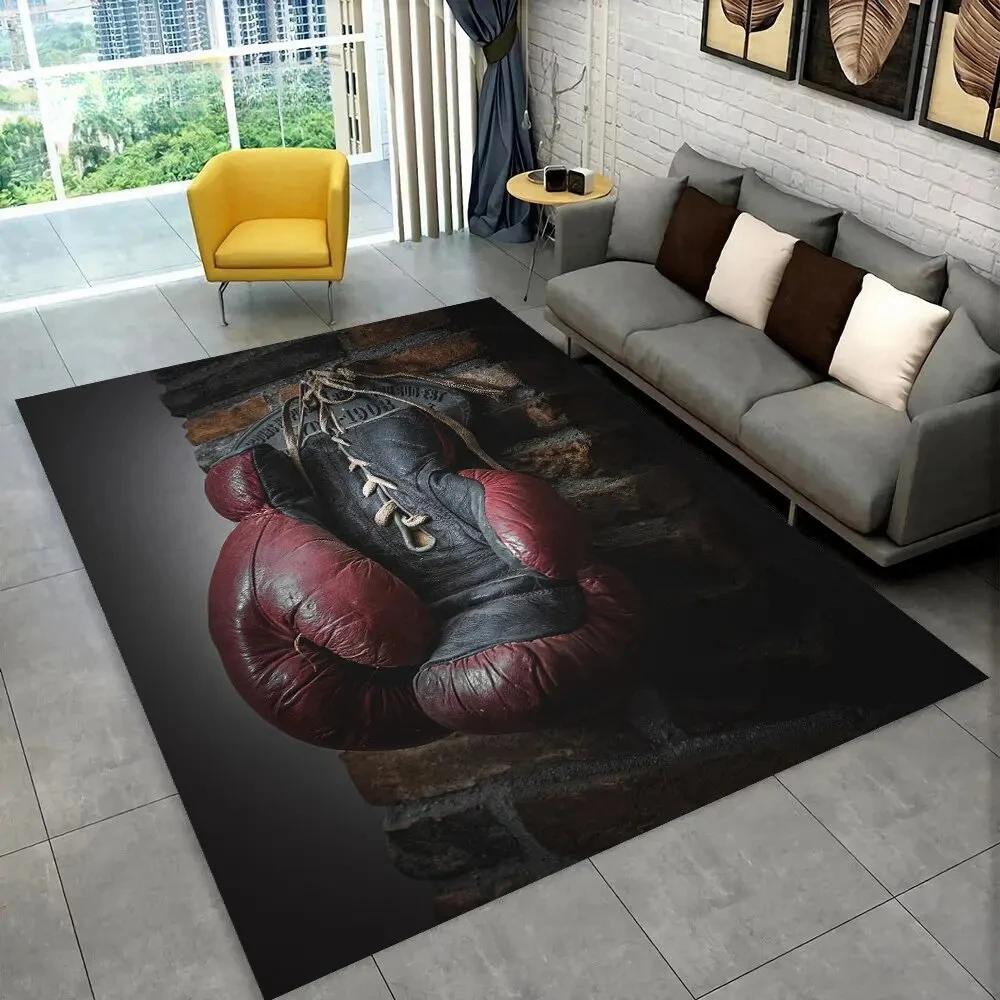 3D Boxing Gloves Boxer Fight Area Rug Large,Carpet Rug for Living Room Bedroom Sofa Doormat Decoration,Kids Non-slip Floor Mat