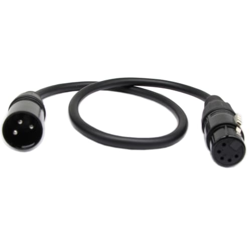 SinLoon DMX Stage Light Cable, DJ XLR Cable, 3-Pin Male XLR To 5-Pin Female XLR DMX Turnaround Connection with XLR Input & Output for Blue Yeti Pro Mo