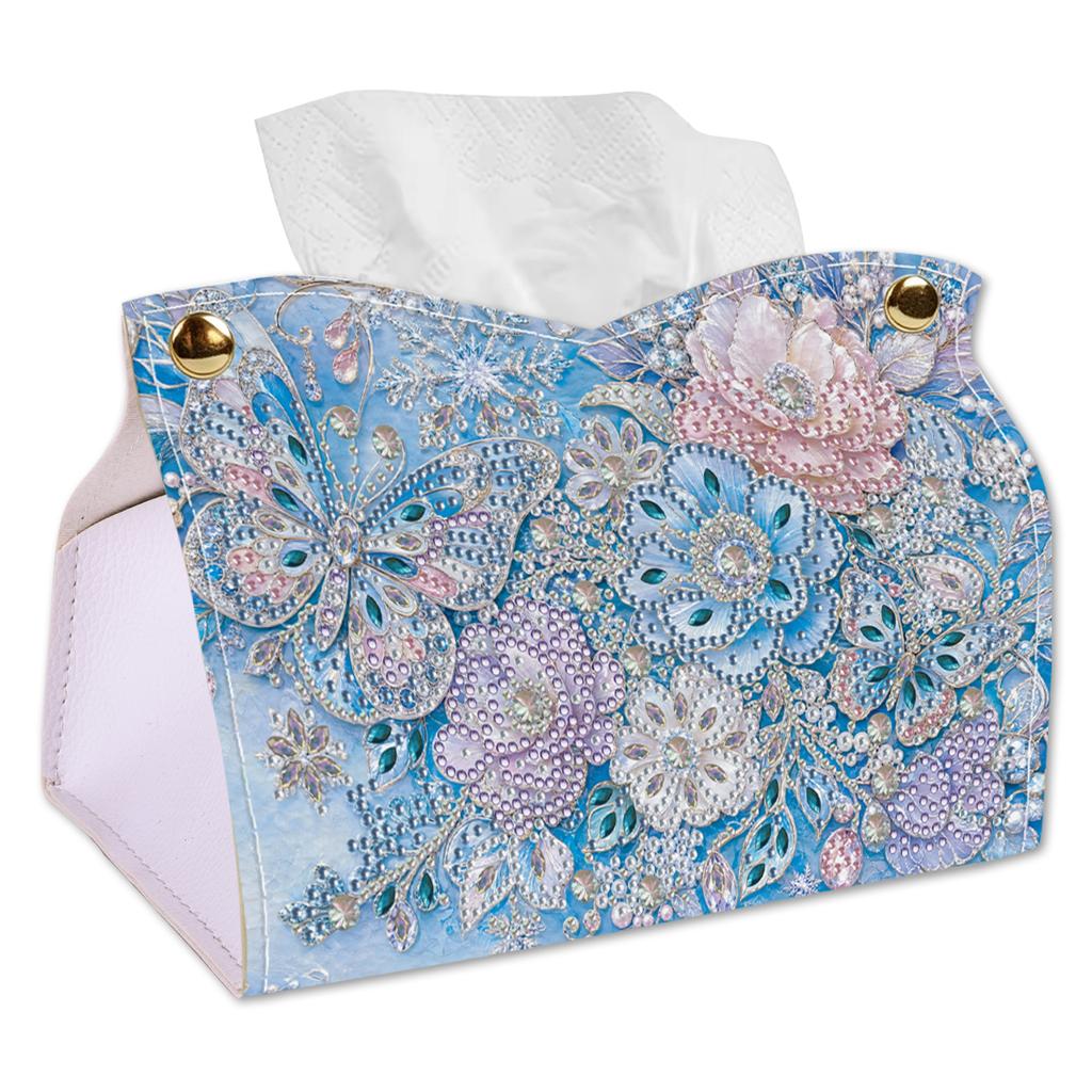 24cm 5D DIY Diamond Art Handmade Tissue Holder Reusable Rhinestones Decorative Tissue Box PVC for Home Car Desk Decoration Craft