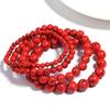 4/6/8/10mm Naturstein Rote Perlen Armbänder Für Männer Frauen Elastisches Seil Armband Yoga Meditation Gebet Reiki Schmuck