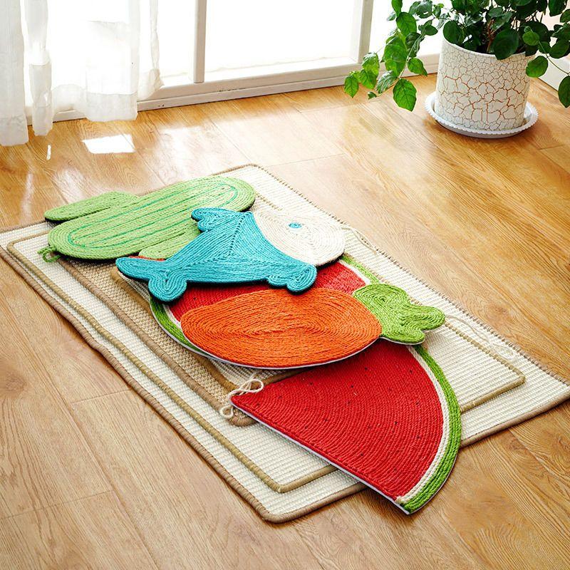 Rascador para gatos, rascador vertical de sisal, tapete de cactus, juguete para moler garras de gato, resistente al desgaste y sin caspa, suministros para gatos