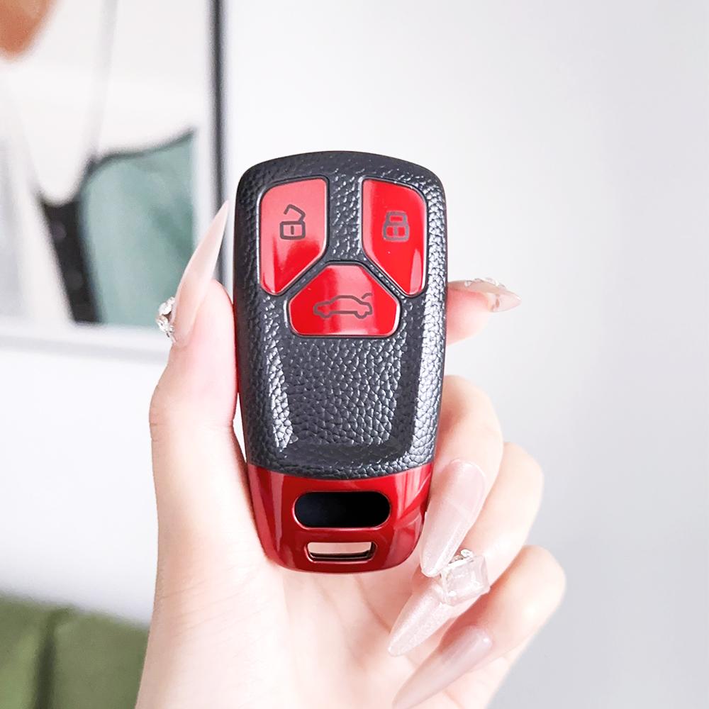 

Чехол из ТПУ кожи для ключа автомобиля, крышка, держатель для брелока для A6 A5 Q7 S4 S5 S7 A4 B9 A4L 4m 8W Q5 TT TTS RS 8S Coupe Аксессуары красный