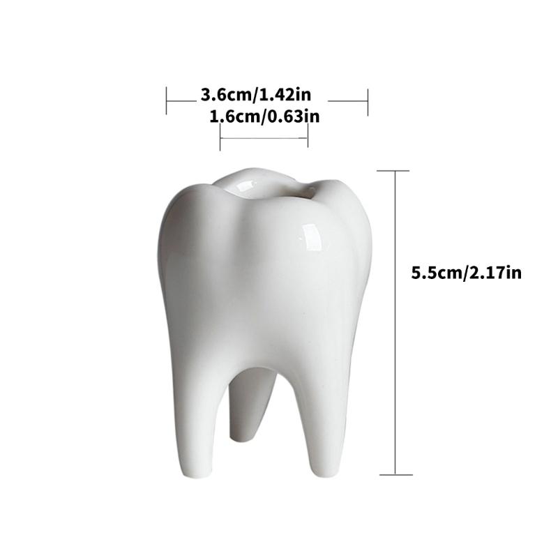 Ceramic Fleshy Plant Pot Tooth Shape Cartoon Ceramic Fleshy Plant Cactuses Flower Planter Home Desk Gardening Accessory