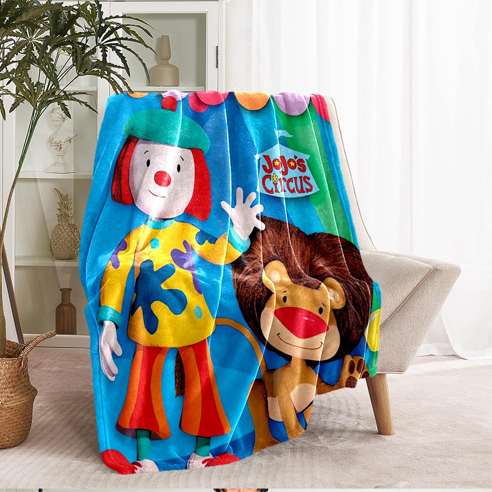 JoJo's Circus Theme Printed Blanket - Perfect for Couch, Bed, Travel & Outdoor Use | Machine Washable, Cozy & Durable.