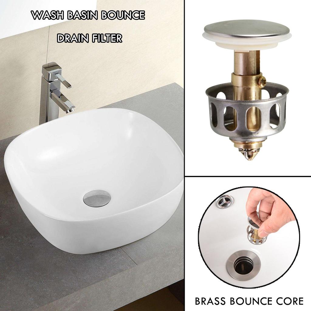 Universal Wash Basin Bounce Drainer Filter Anti-Clogging Bathroom Sink Drainer