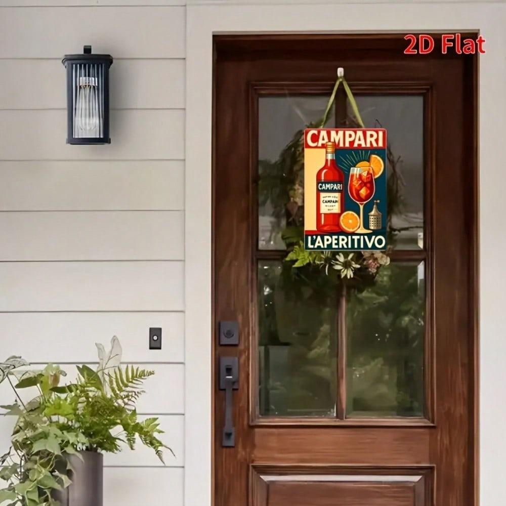 Vintage Campari Metal Tin Sign 8x12 Inch Retro Bar Decor Wall Art