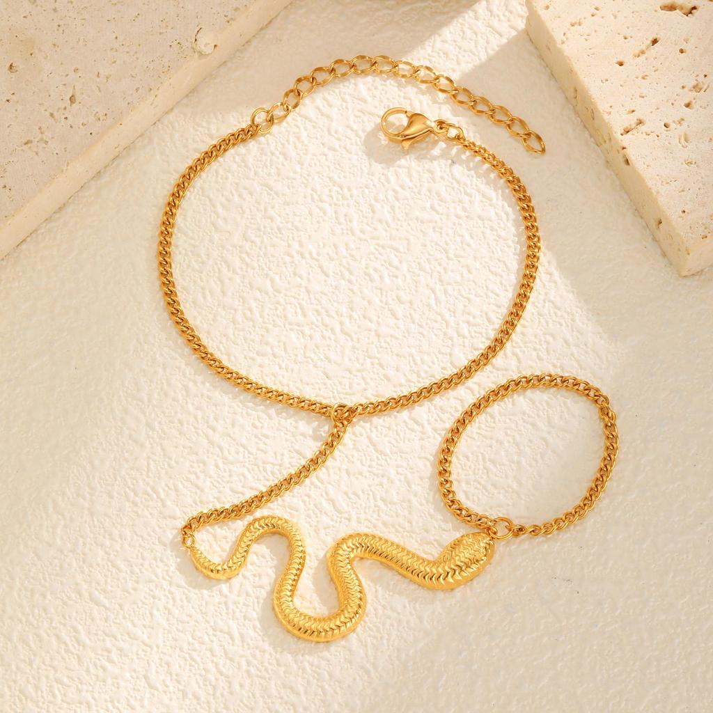 Stainless Steel Snake Animal Finger Bracelet Gold Fashion Jewelry Br-2332