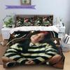 Billie Eilish Pattern Bedding,Quilt Set Quilt Cover Pillowcase Home Birthday Gift (1 * Duvet Cover + 2 * Pillowcase, Without Core)