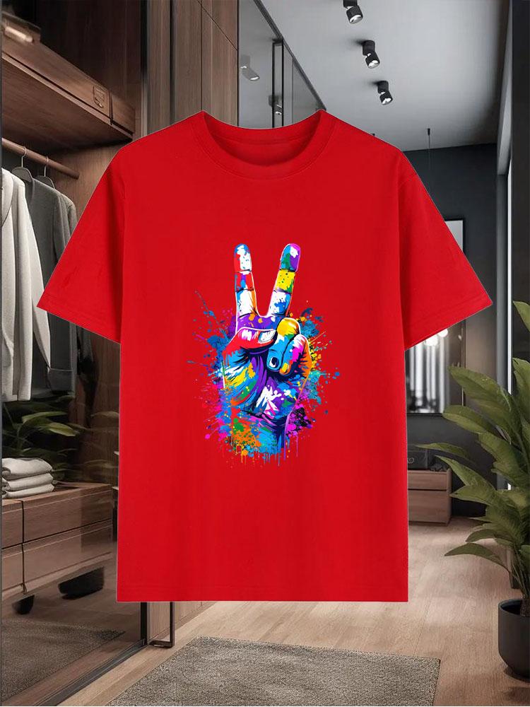 Men's New 100% Cotton T - Shirts for Summer  A Loose, Breathable and Casual Short - Sleeve Top