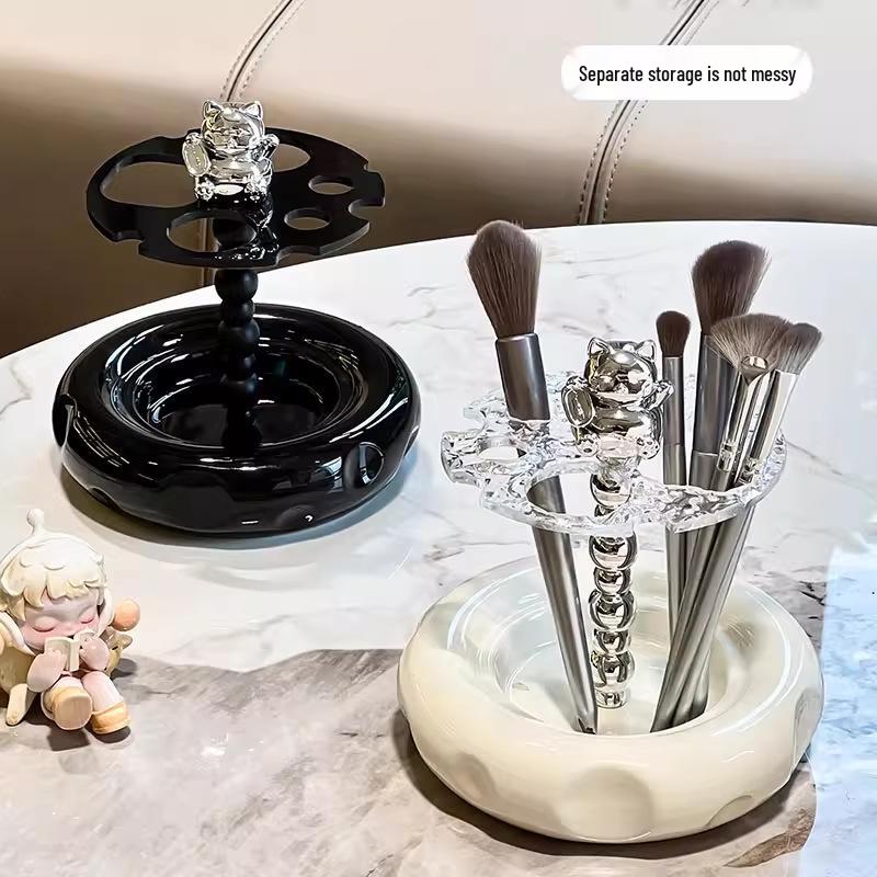 Ceramic Toothbrush & Toothpaste Stand for Vanity