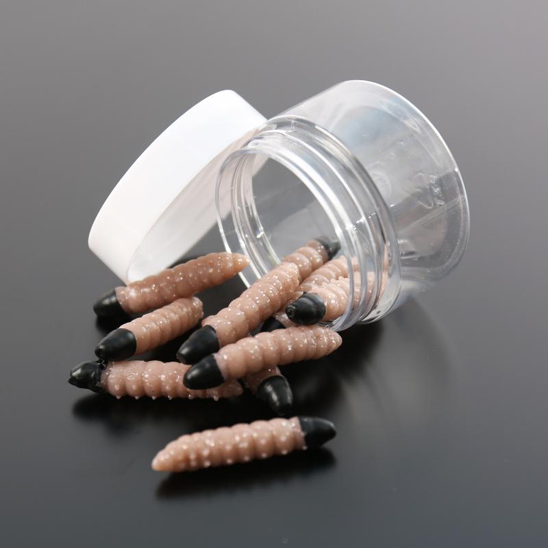 12Pcs Floating Worm Lures 1.1G/38Mm Trout Fishing Soft Lure Shrimp-Scented Bait Artificial Silicone Trout Plastic Baits