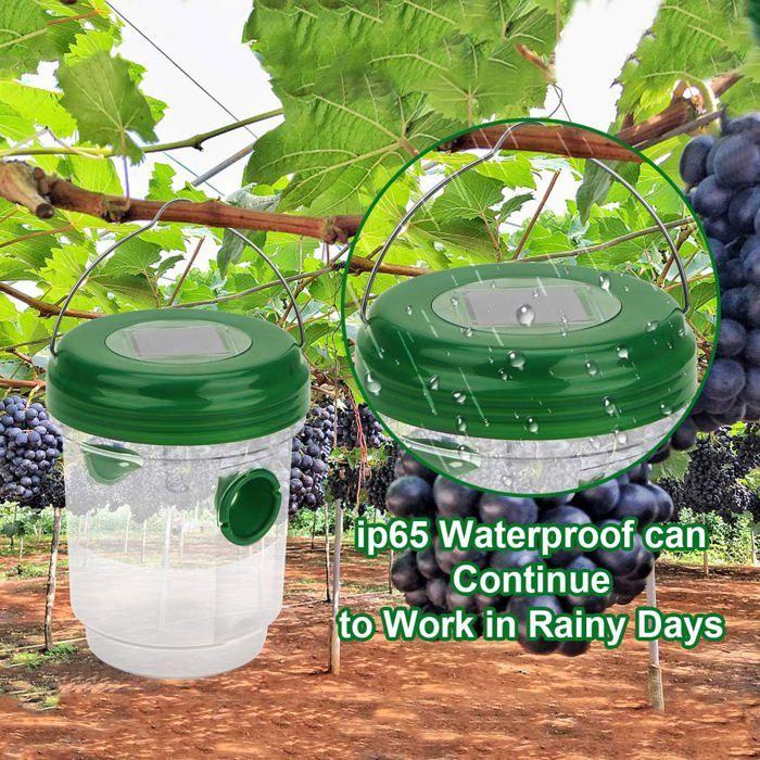 Solar Powered Wasp Trap 2 Pieces with LED Light, Insect Traps, Insect Trap, Honey Trap, Bees, Hornets,