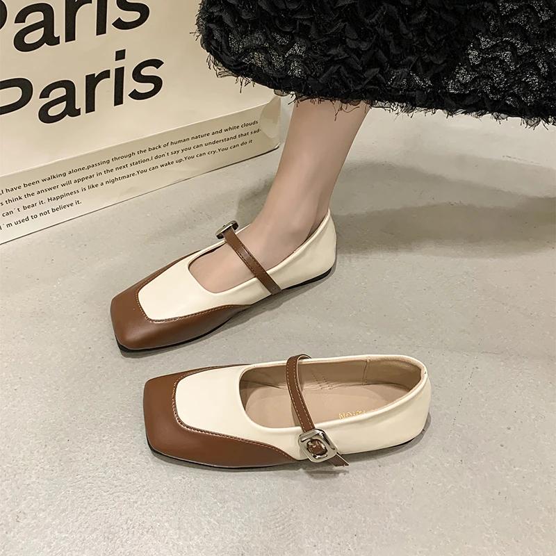 Fashion French Mary Jane Soft Sole Shoes for Women's 2024 Autumn New Women Square Head Shallow Mouth Single Shoes Fashion High Heels