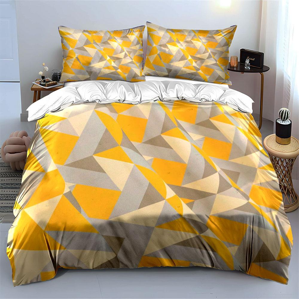 Geometrisches Muster Drei-teiliges Bettwäsche-Set Mehrere Größen Kinder- und Schlafzimmer für Erwachsene Exquisites 3-teiliges Bettwäsche-Set, Geschenk