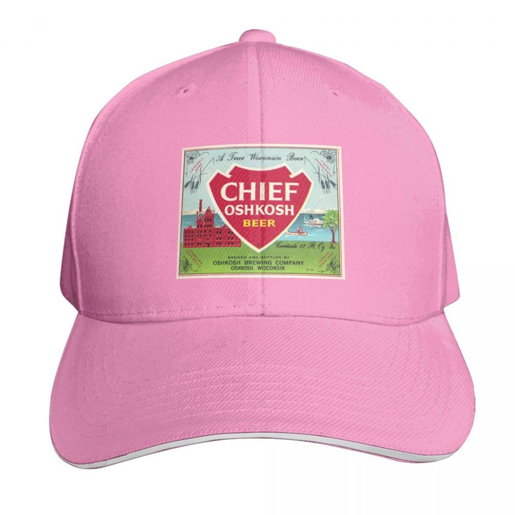 Chief Oshkosh Beer Label Baseball Cap Strapback Dad Hat Six Panel Structured Crown Sun Protection UPF
