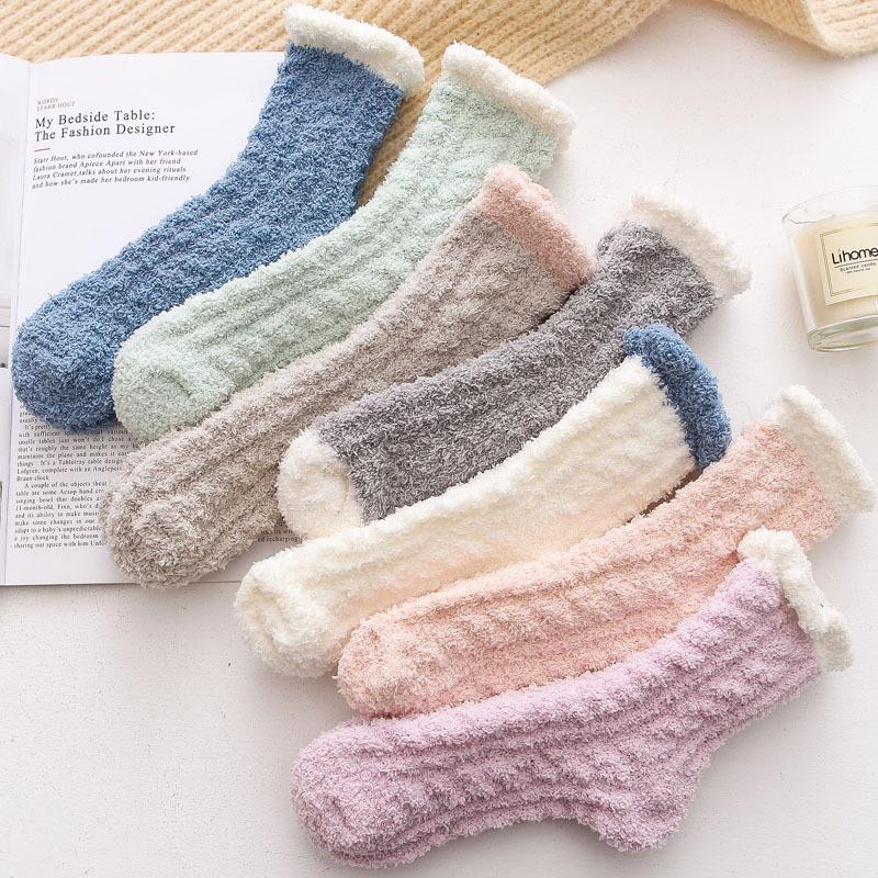 Winter Mid-Calf Coral Fleece Warm Socks for Home and Postpartum