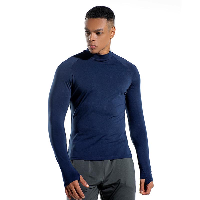 Herren Schnelltrocknendes Elastisches Langarm-Sport-T-Shirt für Laufen und Basketball - Frühling/Herbst.