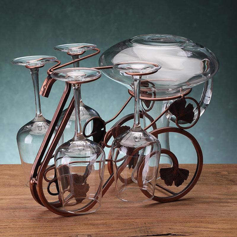 Elegant Inverted Wine Glass Display Shelf with Integrated Lighting
