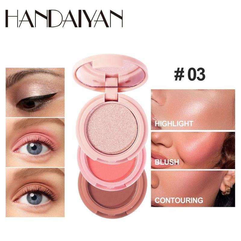 HANDAIYAN - 3 In 1 Highlight Blush Contour Palette - 3 Types