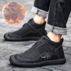 Fashion Men Casual Handmade Shoes Autumn Winter High Quality Comfortable Fur Plush Soft Lightweight Non-slip Trend Hiking Driving Warm