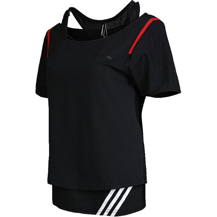 Adidas Neo Cs Cont Striped Pullover Fashion Comfortable Short Sleeve T-Shirt Women T-Shirts Black DN7408