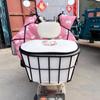 Large Capacity Metal Rear Basket with Backrest for E-bike Helmet and Backpack Storage