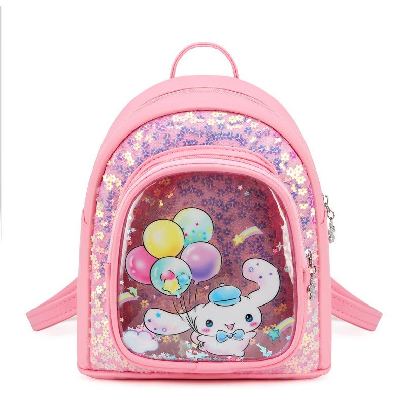 New children's pu backpack kindergarten girl cute cartoon small schoolbag quicksand small backpack