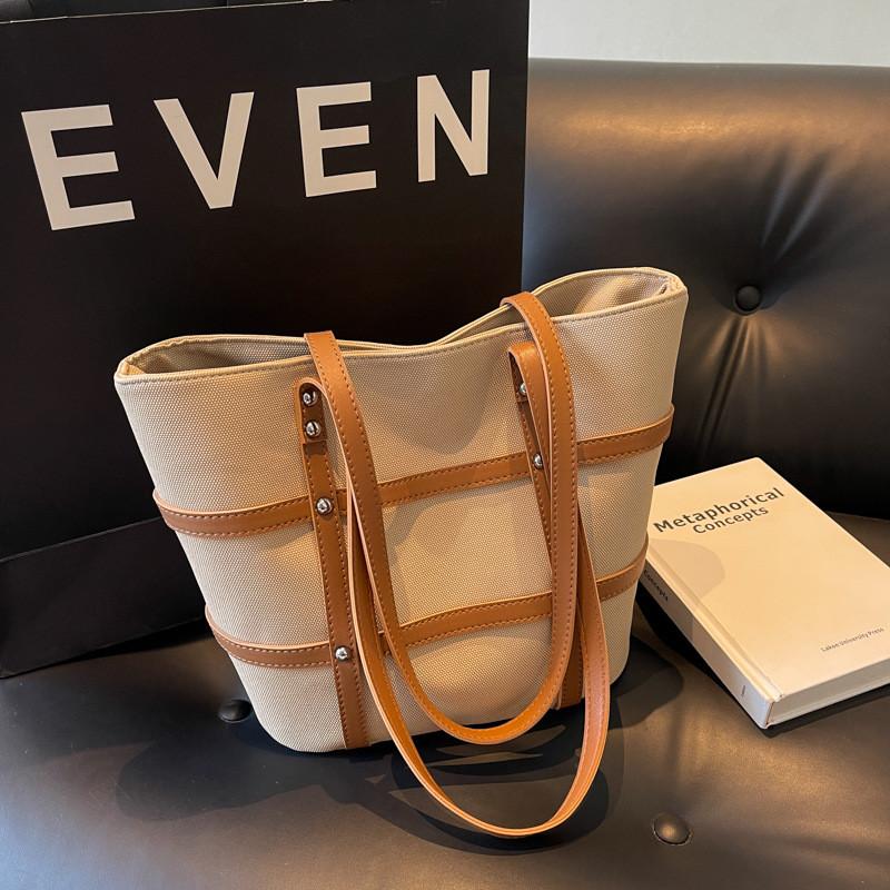 Solid Color Minimalist Bag Contrasting Piping Pu Material Daily Travel Bags