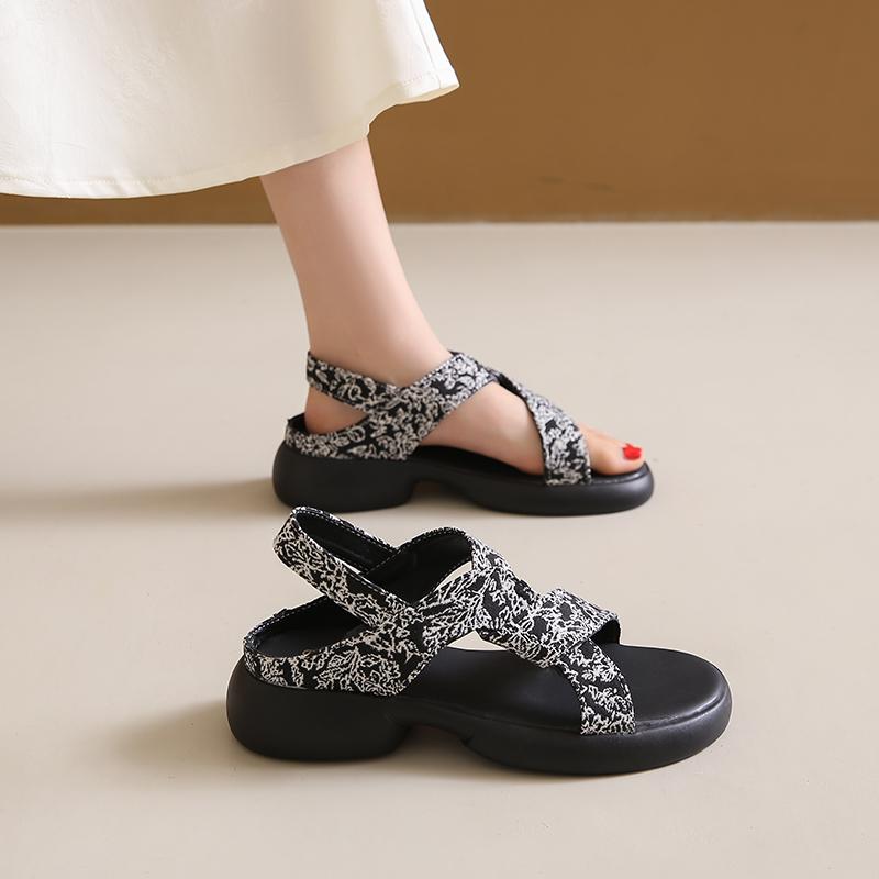 CRLAYDK Dames Flate Sandaler Pyntet Sommer Komfort Ankelstropp Utendørs Gå Åpen Tå Slides Strand Slip On Fritidssko Tøfler