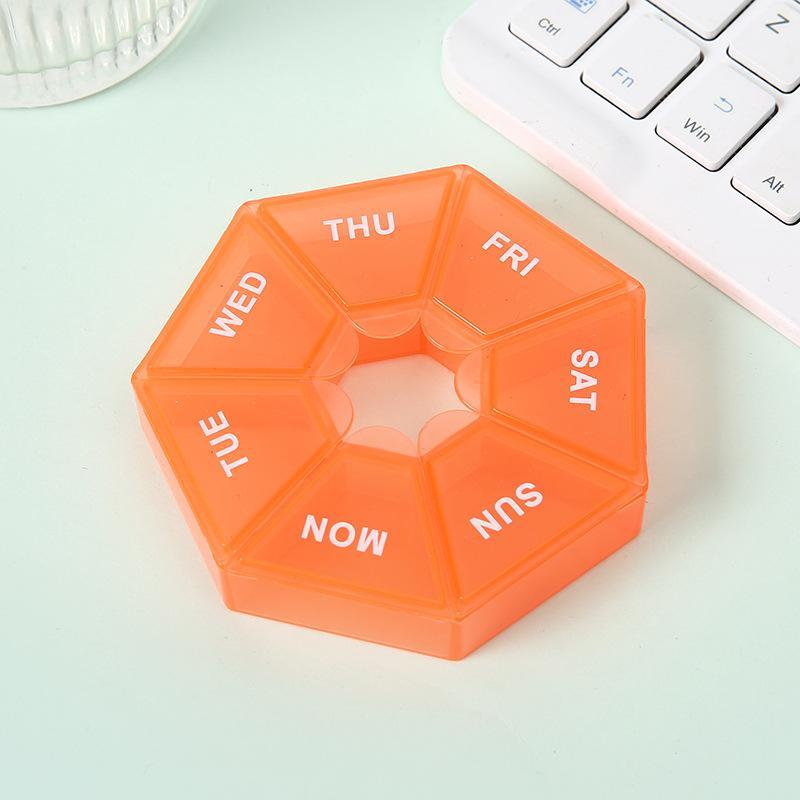 7 Days Pill Storage Box Mini Travel Portable Medicine Dispenser Multifunction Plastic Seven Compartment Sealer Box